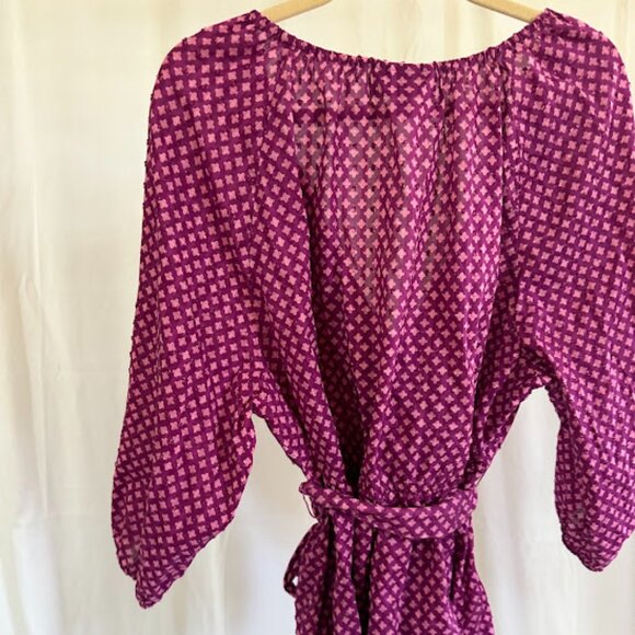 Lane Bryant Women's Plus Size 18/20 Wrap Purple/pink mini floral top - Picture 2 of 7